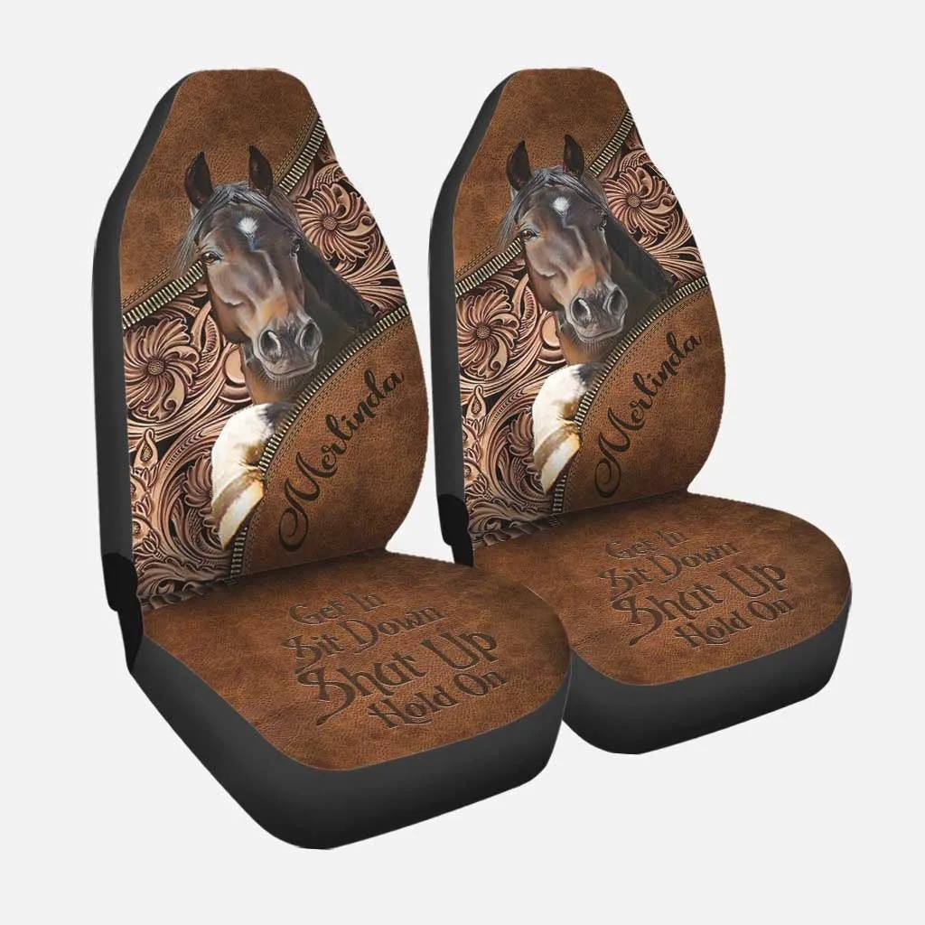 Personalized Horse Owner Car Seat Covers, Western Horse Riding Lover With Car Seat Covers