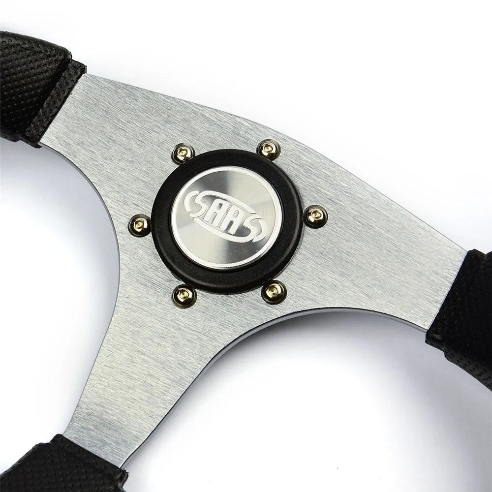 SAAS 14" ADR Compliant Octane Poly Grip Steering Wheel with Three Titanium-Look Spokes - SW515T-R
