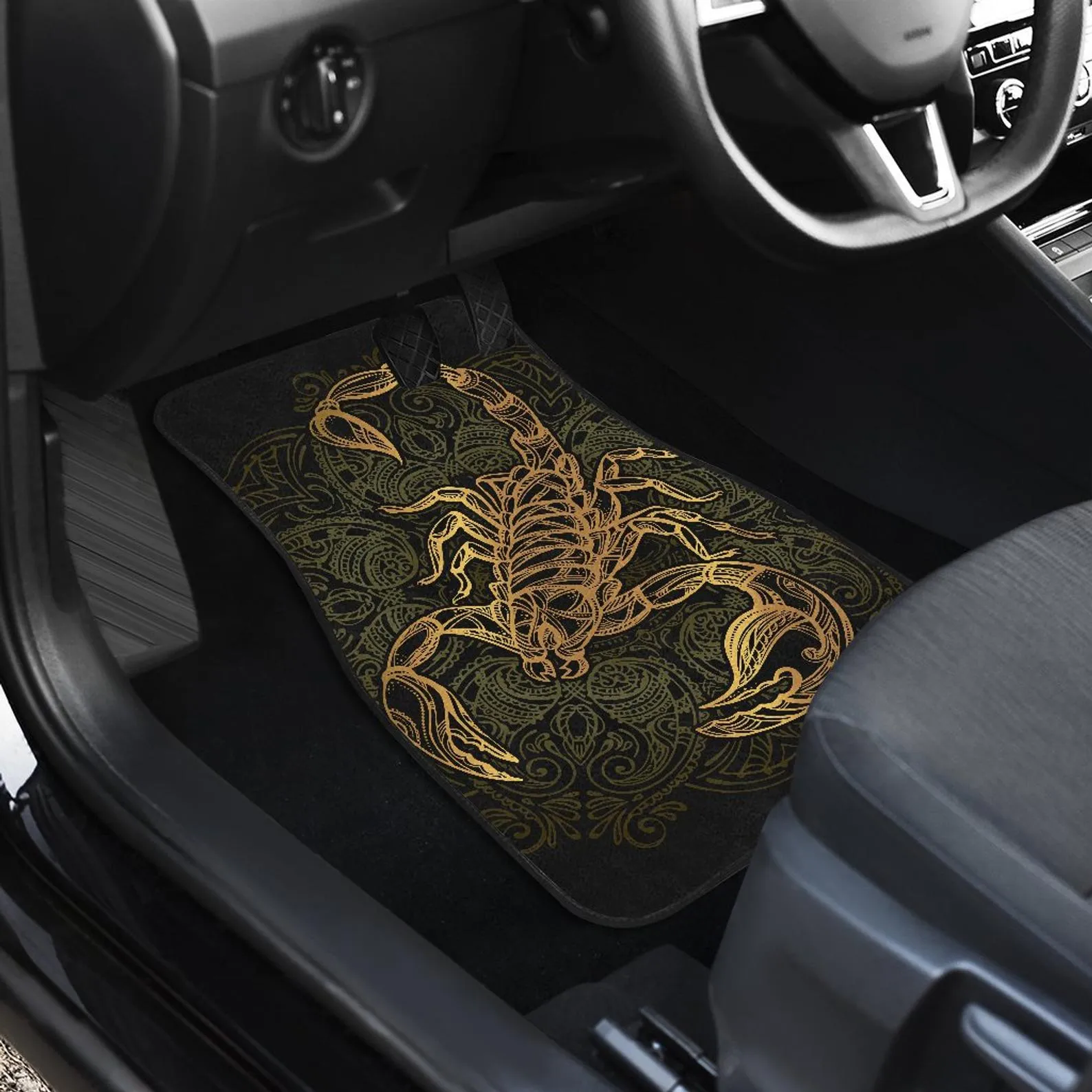 Scorpio Zodiac Front And Back Car Mats, Scorpion Car Floor Mats Set, Scorpion Lover Gift, Custom Full Car Mat Set, New Car Floor Accessories