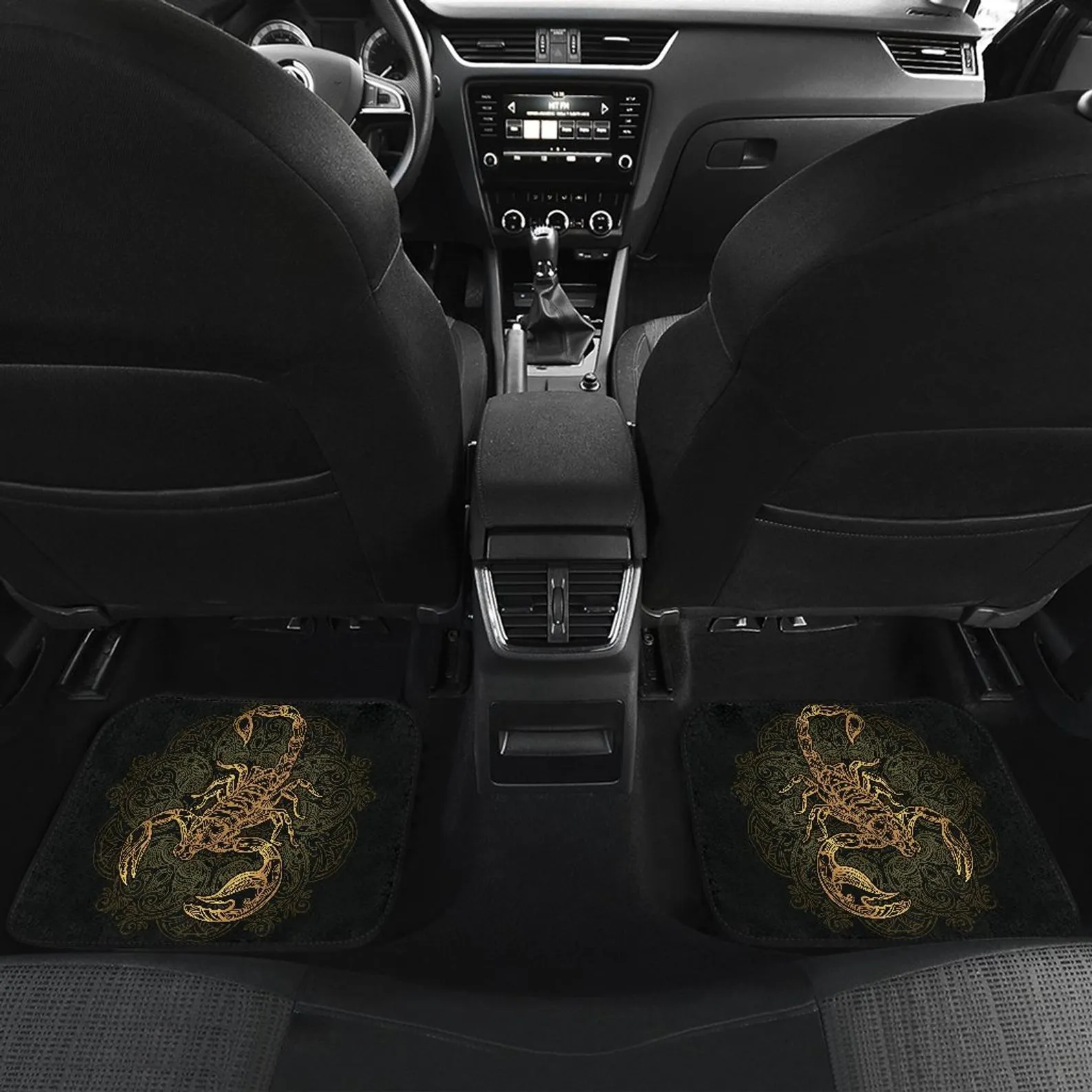 Scorpio Zodiac Front And Back Car Mats, Scorpion Car Floor Mats Set, Scorpion Lover Gift, Custom Full Car Mat Set, New Car Floor Accessories