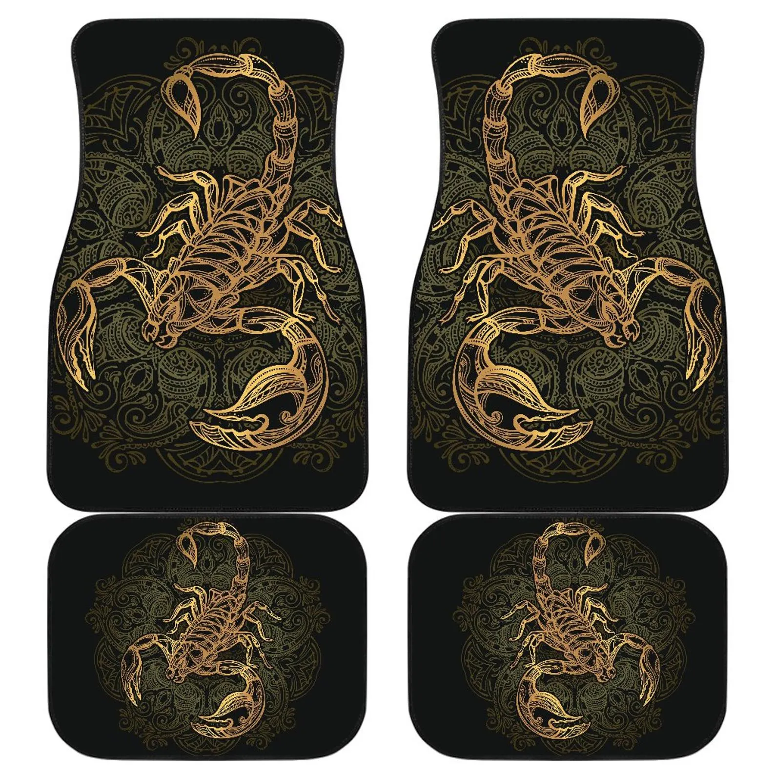 Scorpio Zodiac Front And Back Car Mats, Scorpion Car Floor Mats Set, Scorpion Lover Gift, Custom Full Car Mat Set, New Car Floor Accessories