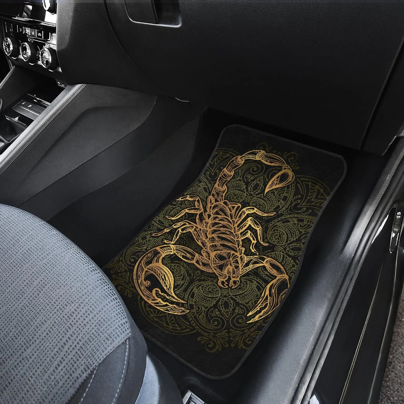 Scorpio Zodiac Front And Back Car Mats, Scorpion Car Floor Mats Set, Scorpion Lover Gift, Custom Full Car Mat Set, New Car Floor Accessories