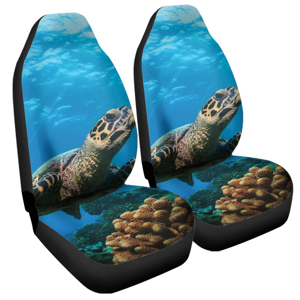 Sea Turtle Underwater Print Universal Fit Car Seat Covers