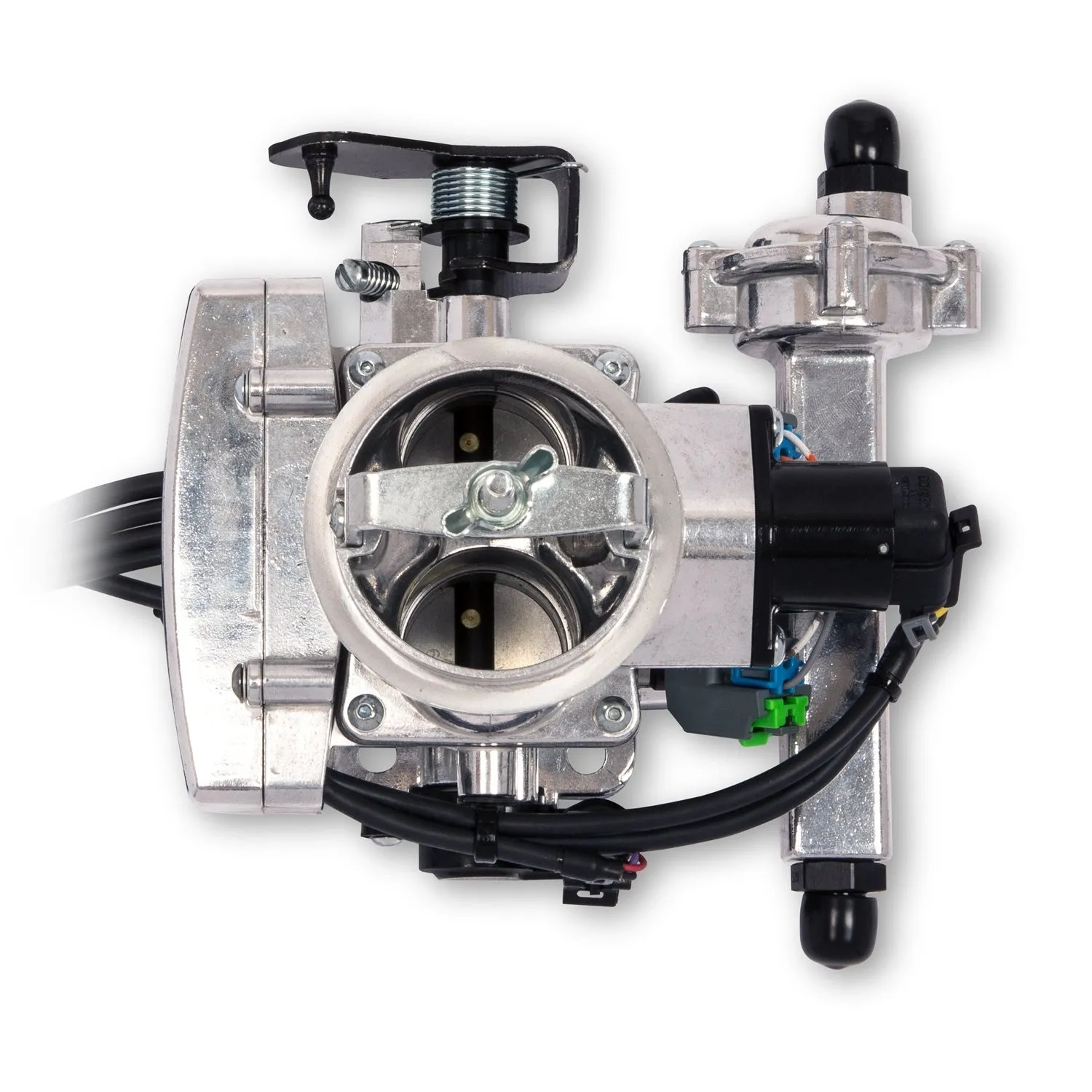 Sniper EFI Fuel Injection - Throttle Body - Carter Flange - Internal Pressure Regulator - Fittings/Fuel Pump/Hardware/Hose Included - Aluminum - Polished