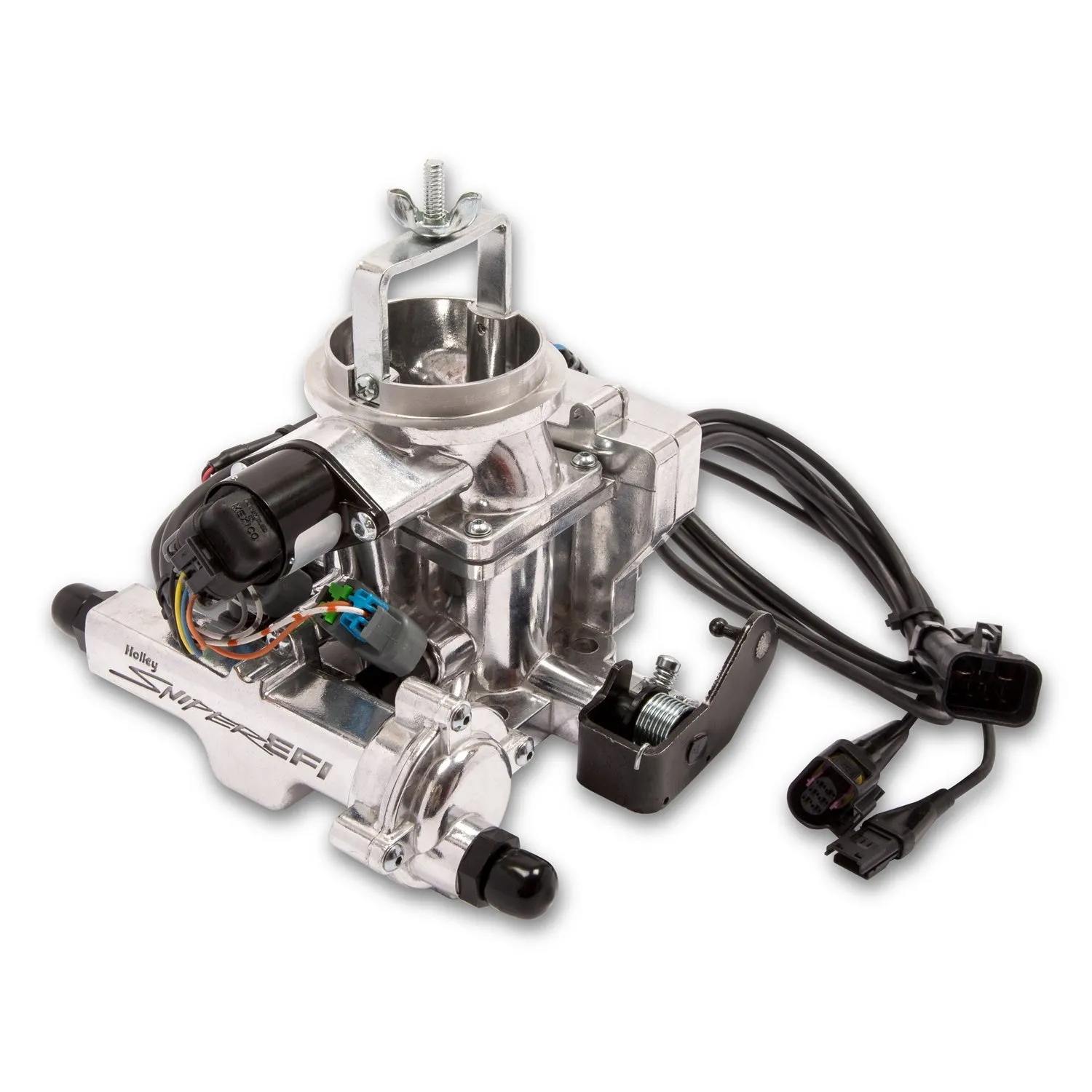 Sniper EFI Fuel Injection - Throttle Body - Carter Flange - Internal Pressure Regulator - Fittings/Fuel Pump/Hardware/Hose Included - Aluminum - Polished