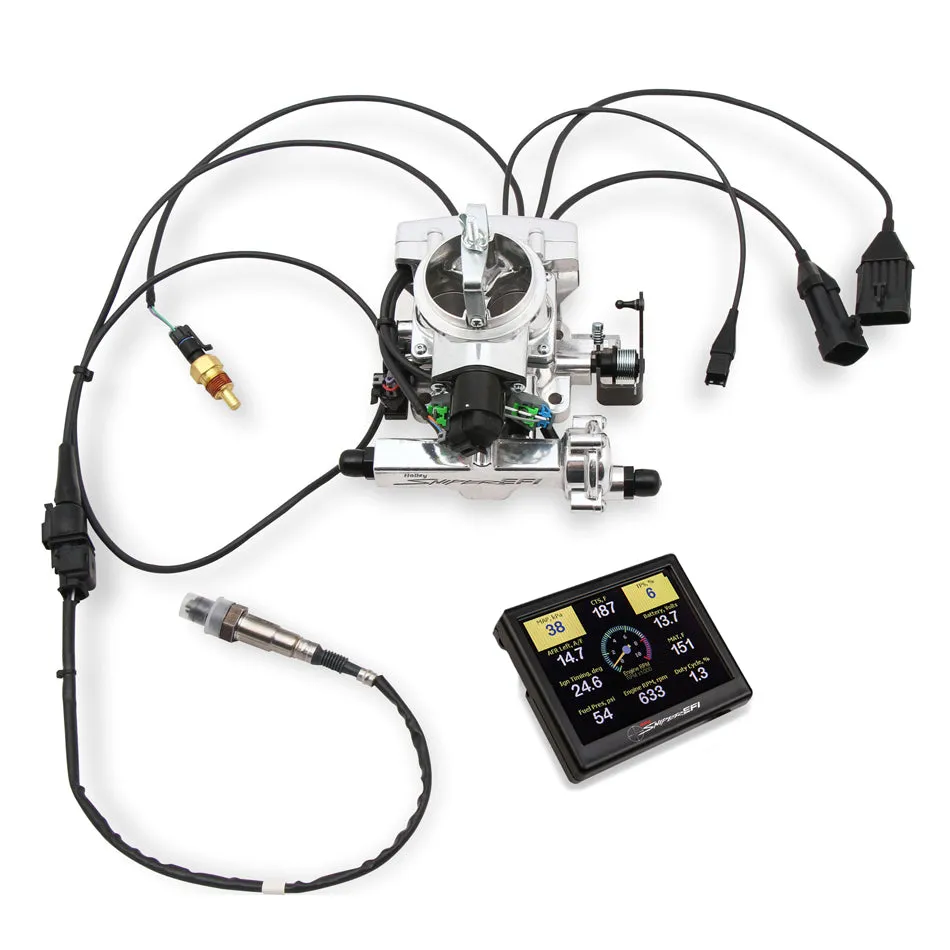 Sniper EFI Fuel Injection - Throttle Body - Carter Flange - Internal Pressure Regulator - Fittings/Fuel Pump/Hardware/Hose Included - Aluminum - Polished