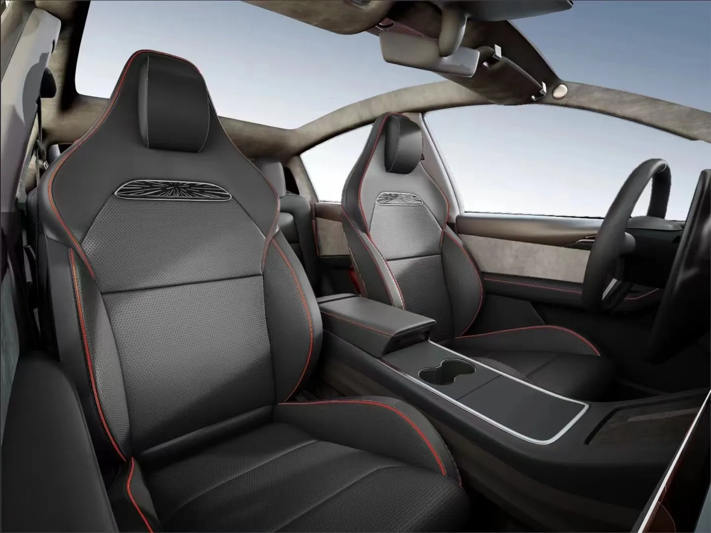 Tesery Ludicrous Style Seat Modification Covers for Model Y/3