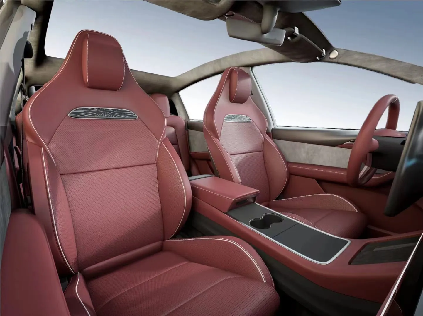 Tesery Ludicrous Style Seat Modification Covers for Model Y/3