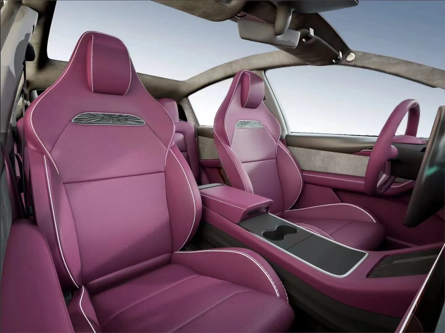 Tesery Ludicrous Style Seat Modification Covers for Model Y/3